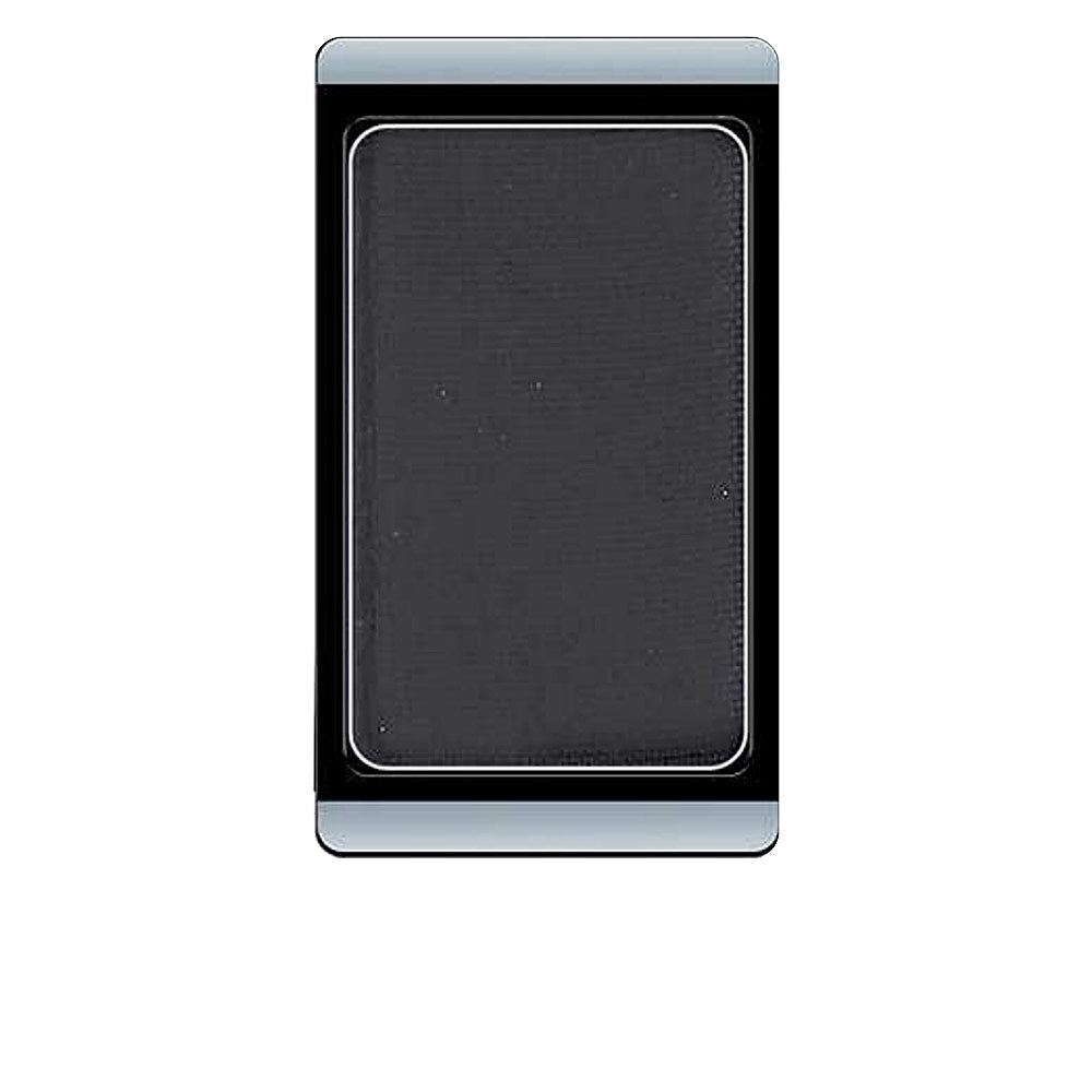 Small pan of matte dark grey mocha pressed eyeshadow, 0.8 g compact