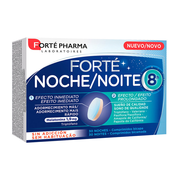Box of biphasic sleep support tablets, 60 tablets, dual‑layer tablet visible