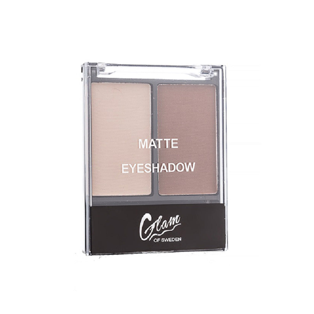 Small matte eyeshadow duo in neutral and deep shades, 4 g compact