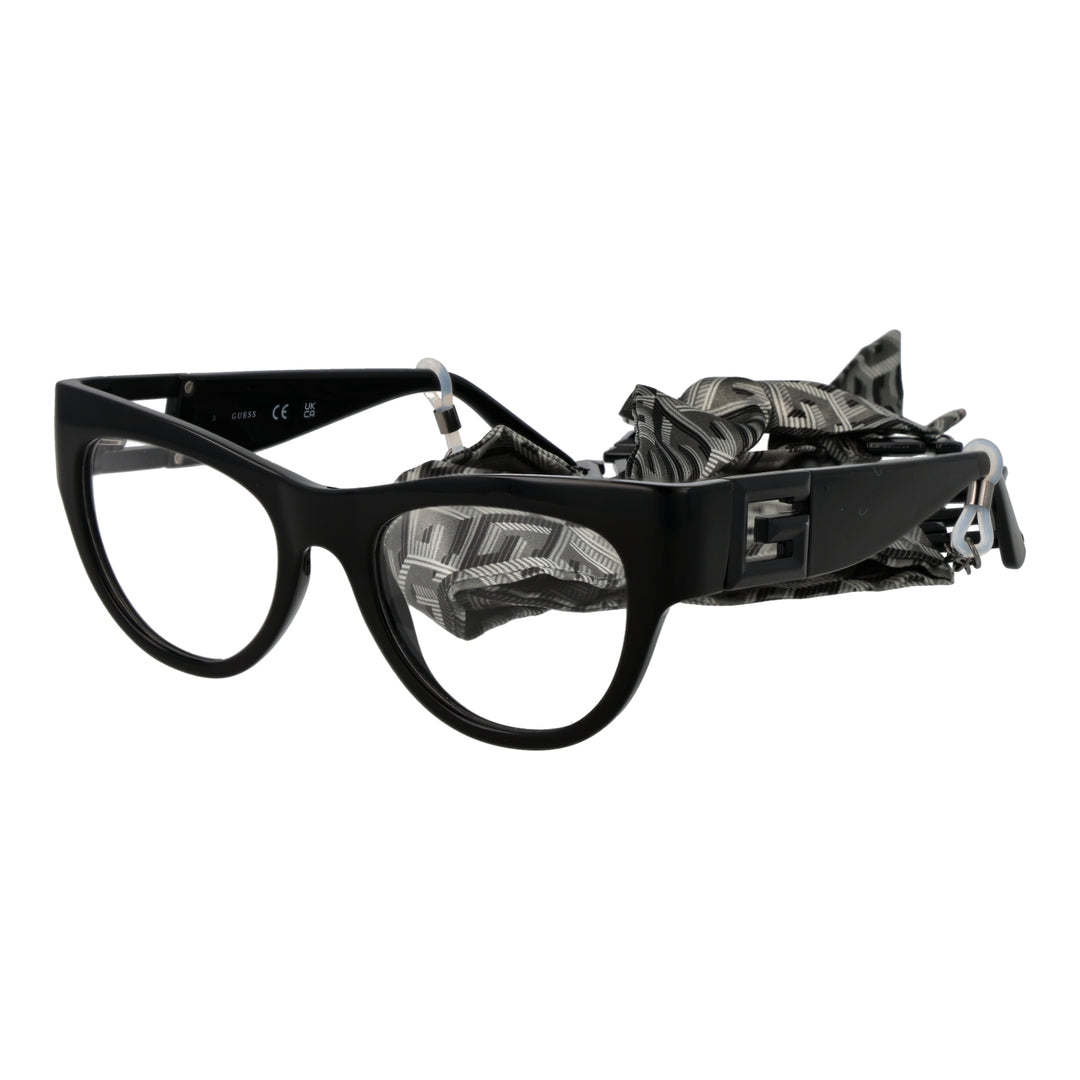 Black cat-eye eyeglasses with clear lenses, decorative &