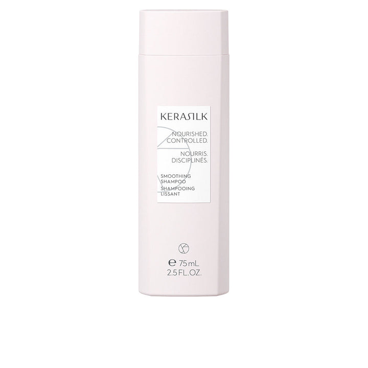 75 ml smoothing shampoo bottle, biomimetic silk and shea ingredients