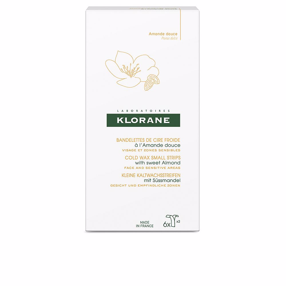 Pack of six cold wax small strips with almond oil for sensitive areas, Unisex