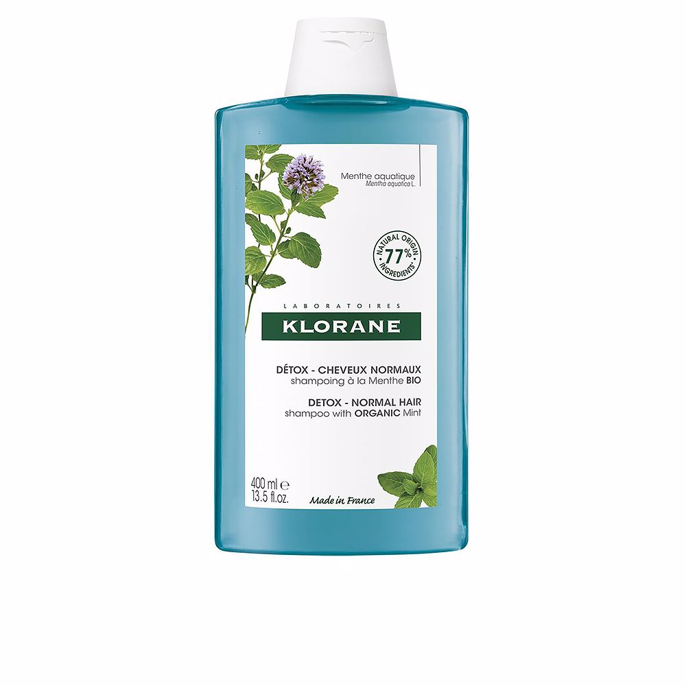 400 ml detox mint shampoo bottle, green label, Unisex daily cleansing