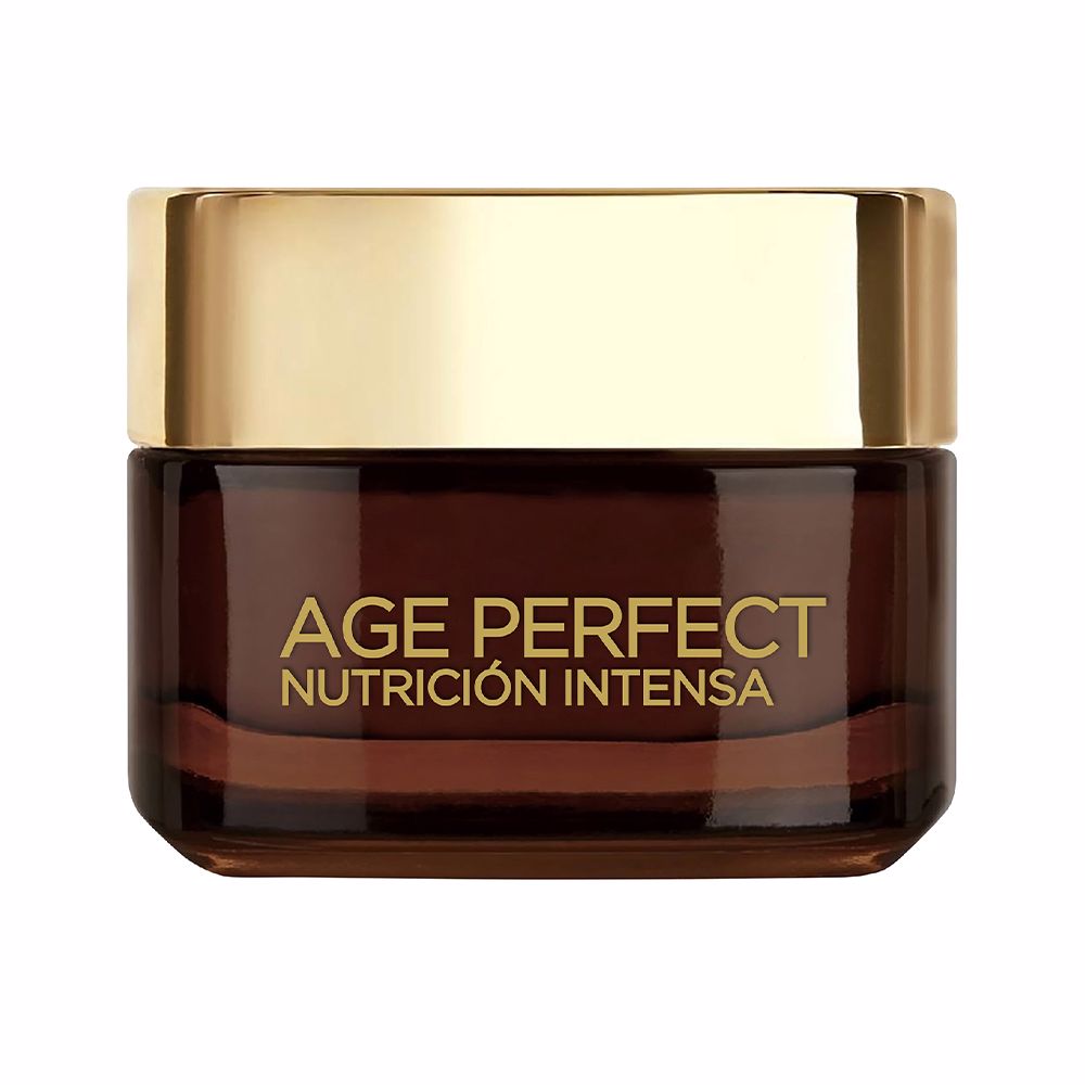 50 ml jar of creamy honey‑coloured face cream for mature women