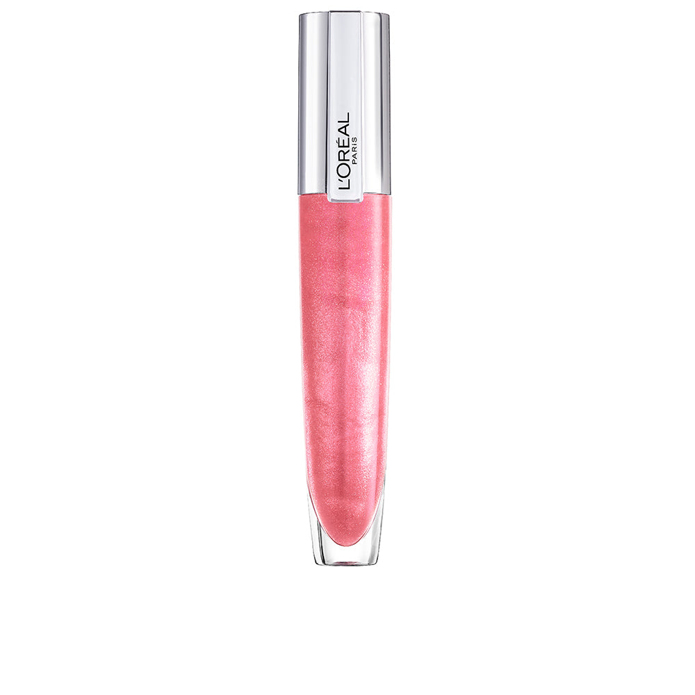Sheer glossy lip gloss tube, 7 ml, warm rose tint, high-shine finish