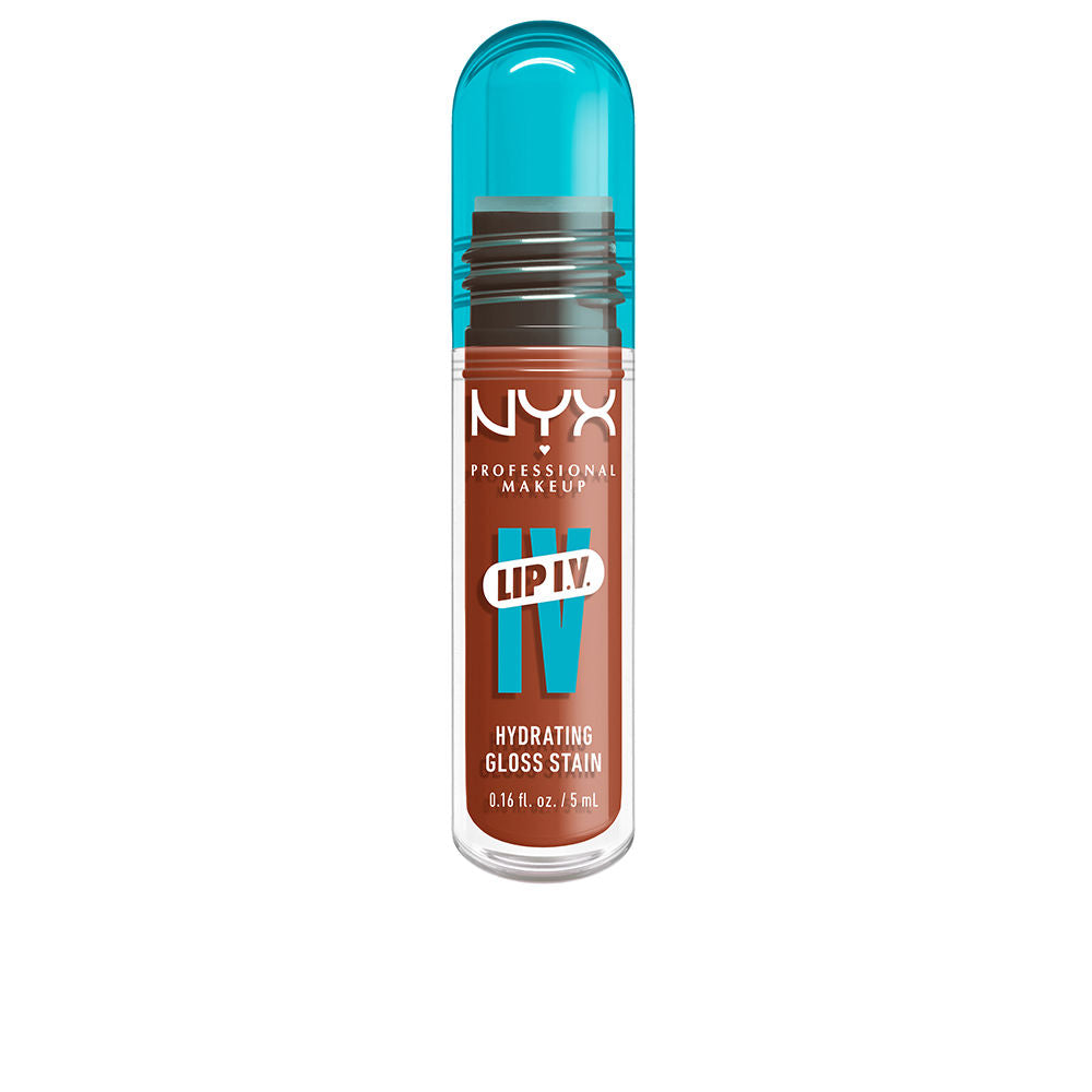 5 ml dual-finish lip tint and gloss in deep grape shade, sleek wand applicator