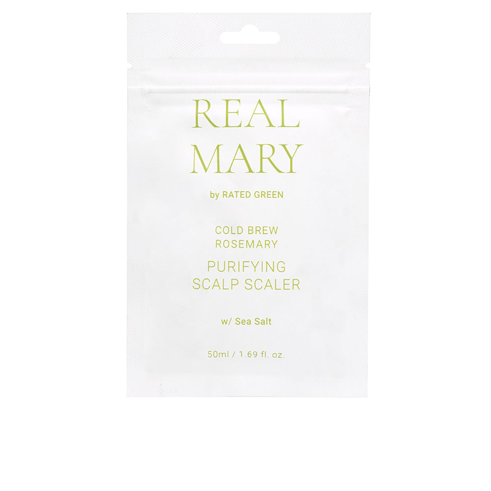 50 ml clarifying rosemary scalp cleanser in a pump bottle, botanical ingredient callouts