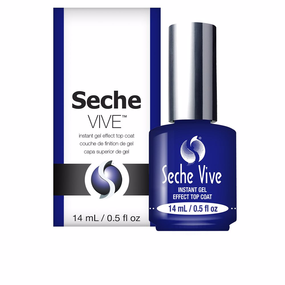 14 ml clear instant gel-effect top coat bottle with glossy finish