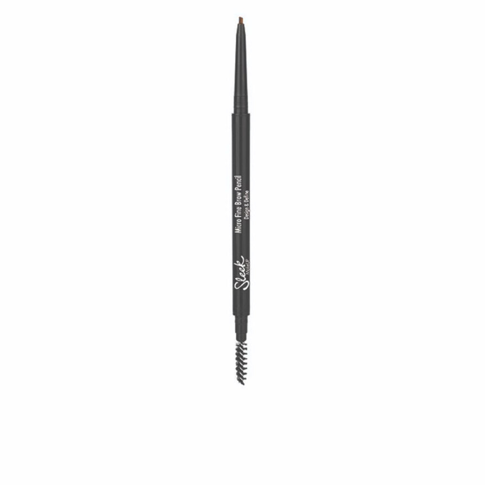 Slim retractable brow pencil with spoolie, dark brown shade, vegan