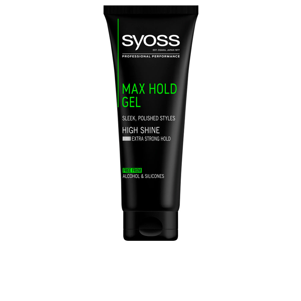 Tube of clear max hold hair gel, 250 ml, silicone-free, wet-look finish