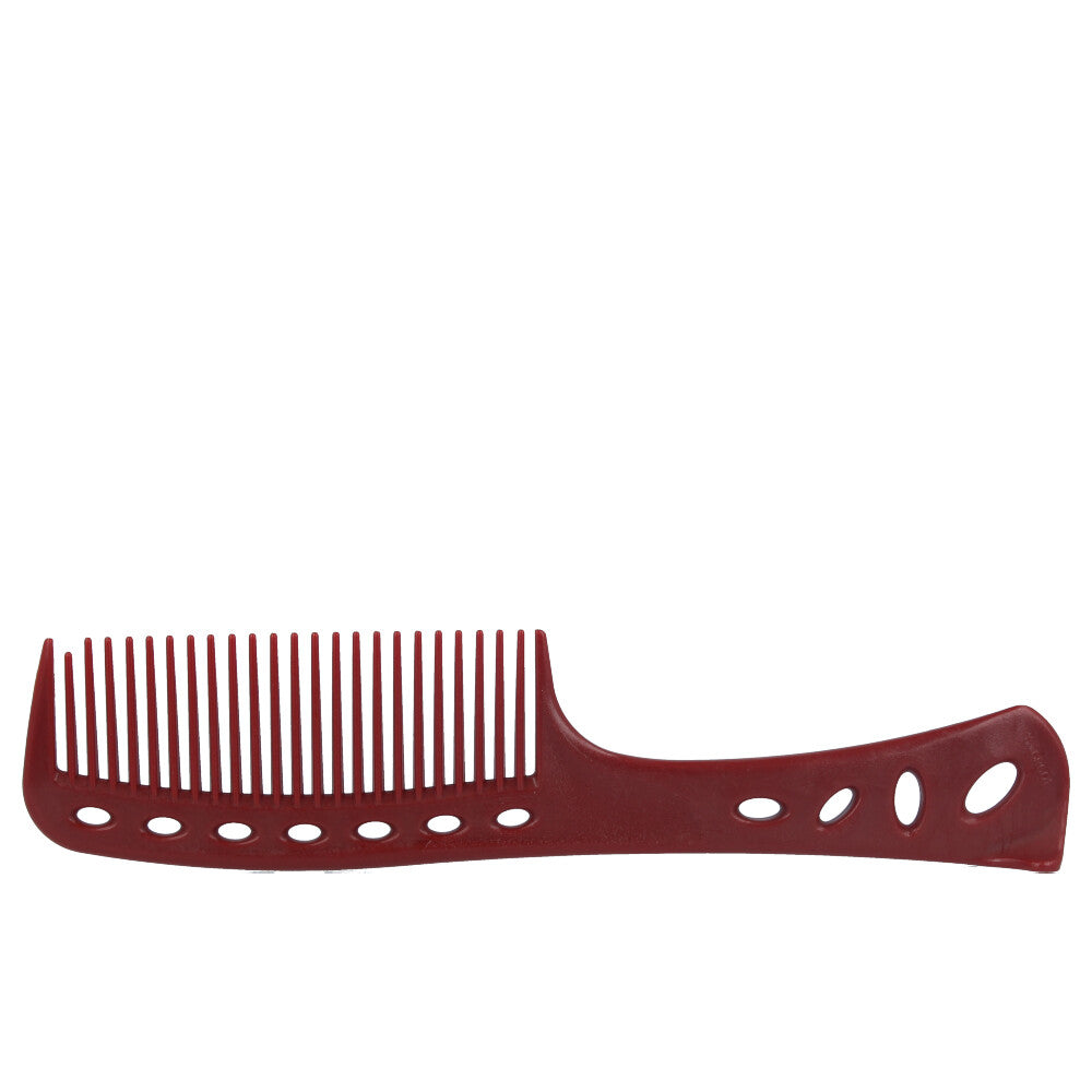 Red slim nylon tinting comb, 225 mm, wide and short teeth rows